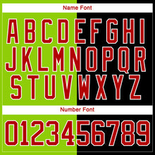 Laden Sie das Bild in den Galerie-Viewer, Custom Black Red Neon Green-White Split Fashion Hockey Lace Neck Jersey
