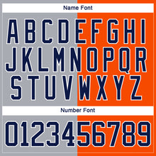 Laden Sie das Bild in den Galerie-Viewer, Custom Orange Navy Gray-White Split Fashion Hockey Lace Neck Jersey
