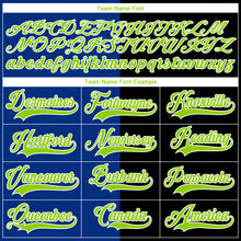 Laden Sie das Bild in den Galerie-Viewer, Custom Black Neon Green Royal-White Split Fashion Hockey Lace Neck Jersey
