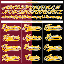 Laden Sie das Bild in den Galerie-Viewer, Custom Black Gold Crimson-White Split Fashion Hockey Lace Neck Jersey
