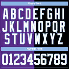 Charger l'image dans la galerie, Custom Black White Purple-Light Blue Split Fashion Hockey Lace Neck Jersey
