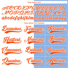 Load image into Gallery viewer, Custom Light Blue Orange-White Split Fashion Hockey Lace Neck Jersey
