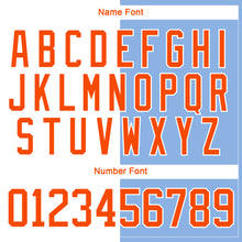 Load image into Gallery viewer, Custom Light Blue Orange-White Split Fashion Hockey Lace Neck Jersey
