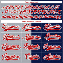 Charger l'image dans la galerie, Custom Navy Red Gray-White Split Fashion Hockey Lace Neck Jersey
