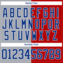 Load image into Gallery viewer, Custom Red Royal Gray-White Split Fashion Hockey Lace Neck Jersey
