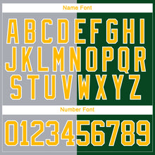 Загрузить изображение в средство просмотра галереи, Custom Green Gold Gray-White Split Fashion Hockey Lace Neck Jersey
