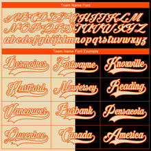 Laden Sie das Bild in den Galerie-Viewer, Custom Cream Black-Orange Split Fashion Hockey Lace Neck Jersey
