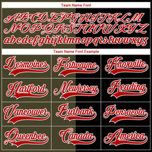 Charger l'image dans la galerie, Custom Black Red Olive-White Split Fashion Hockey Lace Neck Jersey
