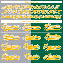 Charger l'image dans la galerie, Custom Kelly Green Gold Gray-White Split Fashion Hockey Lace Neck Jersey
