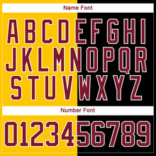 Charger l'image dans la galerie, Custom Black Crimson Yellow-White Split Fashion Hockey Lace Neck Jersey
