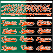 Laden Sie das Bild in den Galerie-Viewer, Custom Black Orange Kelly Green-White Split Fashion Hockey Lace Neck Jersey
