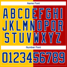 Загрузить изображение в средство просмотра галереи, Custom Red Royal Yellow-White Split Fashion Hockey Lace Neck Jersey
