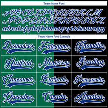 Charger l'image dans la galerie, Custom Black Royal Kelly Green-White Split Fashion Hockey Lace Neck Jersey
