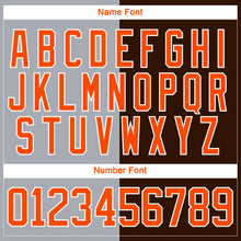 Laden Sie das Bild in den Galerie-Viewer, Custom Brown Orange Gray-White Split Fashion Hockey Lace Neck Jersey
