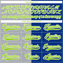 Загрузить изображение в средство просмотра галереи, Custom Royal Neon Green Gray-White Split Fashion Hockey Lace Neck Jersey
