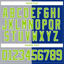 Загрузить изображение в средство просмотра галереи, Custom Royal Neon Green Gray-White Split Fashion Hockey Lace Neck Jersey
