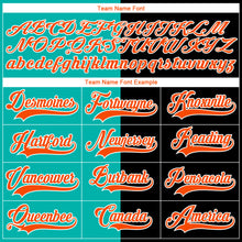 Charger l'image dans la galerie, Custom Black Orange Aqua-White Split Fashion Hockey Lace Neck Jersey
