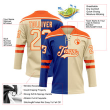 Laden Sie das Bild in den Galerie-Viewer, Custom Cream Royal-Orange Split Fashion Hockey Lace Neck Jersey
