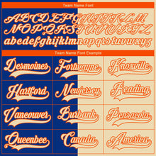 Laden Sie das Bild in den Galerie-Viewer, Custom Cream Royal-Orange Split Fashion Hockey Lace Neck Jersey
