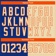 Laden Sie das Bild in den Galerie-Viewer, Custom Cream Royal-Orange Split Fashion Hockey Lace Neck Jersey
