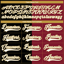 Charger l'image dans la galerie, Custom Crimson White Black-Old Gold Split Fashion Hockey Lace Neck Jersey
