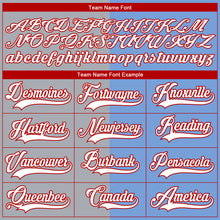 Load image into Gallery viewer, Custom Powder Blue Red Gray-White Split Fashion Hockey Lace Neck Jersey
