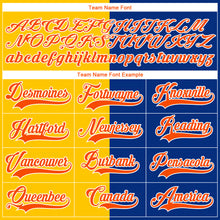 Загрузить изображение в средство просмотра галереи, Custom Royal Orange Yellow-White Split Fashion Hockey Lace Neck Jersey
