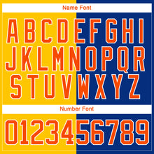 Загрузить изображение в средство просмотра галереи, Custom Royal Orange Yellow-White Split Fashion Hockey Lace Neck Jersey
