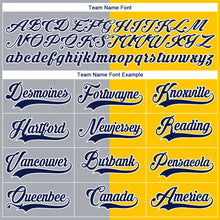 Charger l'image dans la galerie, Custom Yellow Navy Gray-White Split Fashion Hockey Lace Neck Jersey
