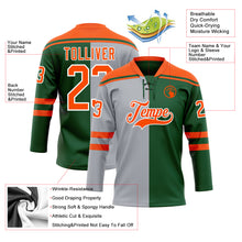 Загрузить изображение в средство просмотра галереи, Custom Green Orange Gray-White Split Fashion Hockey Lace Neck Jersey
