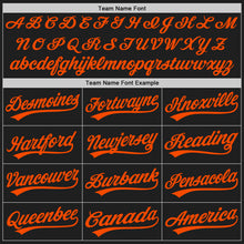 Load image into Gallery viewer, Custom Black Orange-White Split Ripped Pattern Baseball Pullover Sweatshirt Hoodie
