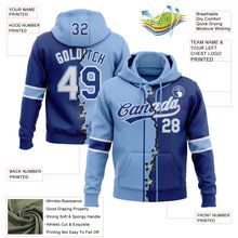 Charger l'image dans la galerie, Custom Royal White-Light Blue Split Ripped Pattern Baseball Pullover Sweatshirt Hoodie
