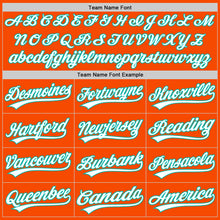 Load image into Gallery viewer, Custom Orange White-Aqua Split Ripped Pattern Baseball Pullover Sweatshirt Hoodie
