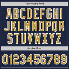 Charger l'image dans la galerie, Custom Navy Old Gold-White Split Ripped Pattern Baseball Pullover Sweatshirt Hoodie

