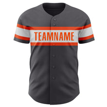 Laden Sie das Bild in den Galerie-Viewer, Custom Steel Gray White-Orange Authentic Baseball Jersey
