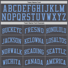 Laden Sie das Bild in den Galerie-Viewer, Custom Steel Gray Gold-Light Blue Authentic Basketball Jersey
