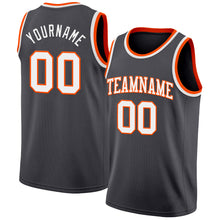 Laden Sie das Bild in den Galerie-Viewer, Custom Steel Gray White-Orange Authentic Basketball Jersey
