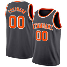 Загрузить изображение в средство просмотра галереи, Custom Steel Gray Orange-White Authentic Basketball Jersey
