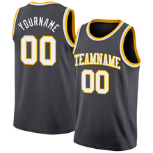 Laden Sie das Bild in den Galerie-Viewer, Custom Steel Gray White-Gold Authentic Basketball Jersey
