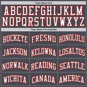 Custom Steel Gray White-Red Authentic Basketball Jersey