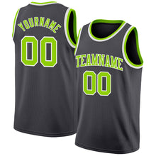 Laden Sie das Bild in den Galerie-Viewer, Custom Steel Gray Neon Green-White Authentic Basketball Jersey
