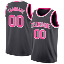 Laden Sie das Bild in den Galerie-Viewer, Custom Steel Gray Pink-White Authentic Basketball Jersey
