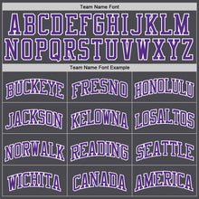 Laden Sie das Bild in den Galerie-Viewer, Custom Steel Gray Purple-White Authentic Basketball Jersey
