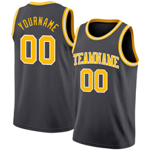 Laden Sie das Bild in den Galerie-Viewer, Custom Steel Gray Gold-White Authentic Basketball Jersey
