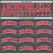 Laden Sie das Bild in den Galerie-Viewer, Custom Steel Gray Red-White Authentic Basketball Jersey
