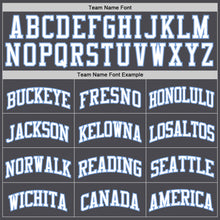 Laden Sie das Bild in den Galerie-Viewer, Custom Steel Gray White-Light Blue Authentic Basketball Jersey
