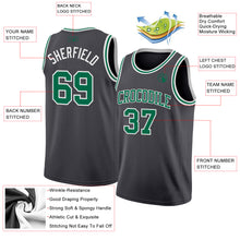 Laden Sie das Bild in den Galerie-Viewer, Custom Steel Gray Kelly Green-White Authentic Basketball Jersey
