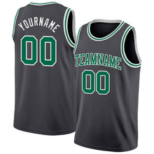 Laden Sie das Bild in den Galerie-Viewer, Custom Steel Gray Kelly Green-White Authentic Basketball Jersey
