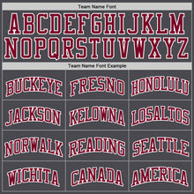 Laden Sie das Bild in den Galerie-Viewer, Custom Steel Gray Maroon-White Authentic Basketball Jersey
