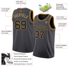 Laden Sie das Bild in den Galerie-Viewer, Custom Steel Gray Black-Old Gold Authentic Basketball Jersey
